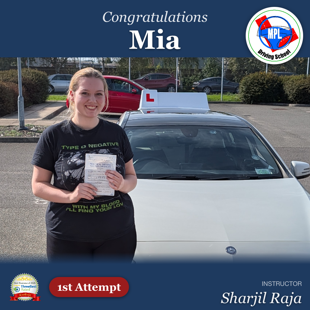 Driving test success for Mia