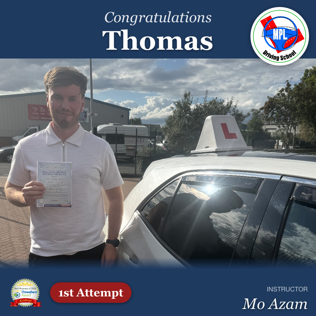 Driving test success for Thomas