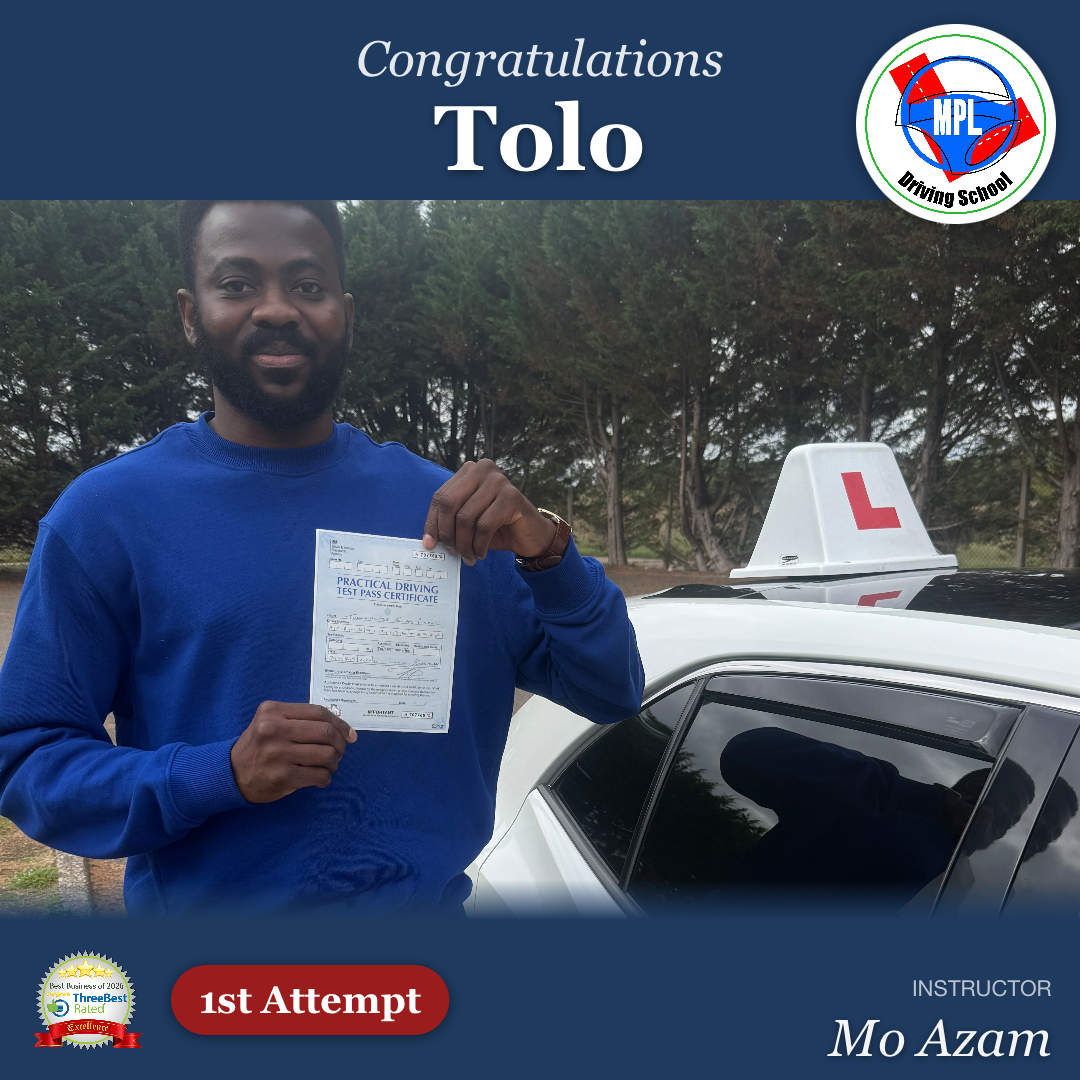 Driving test success for Tolo