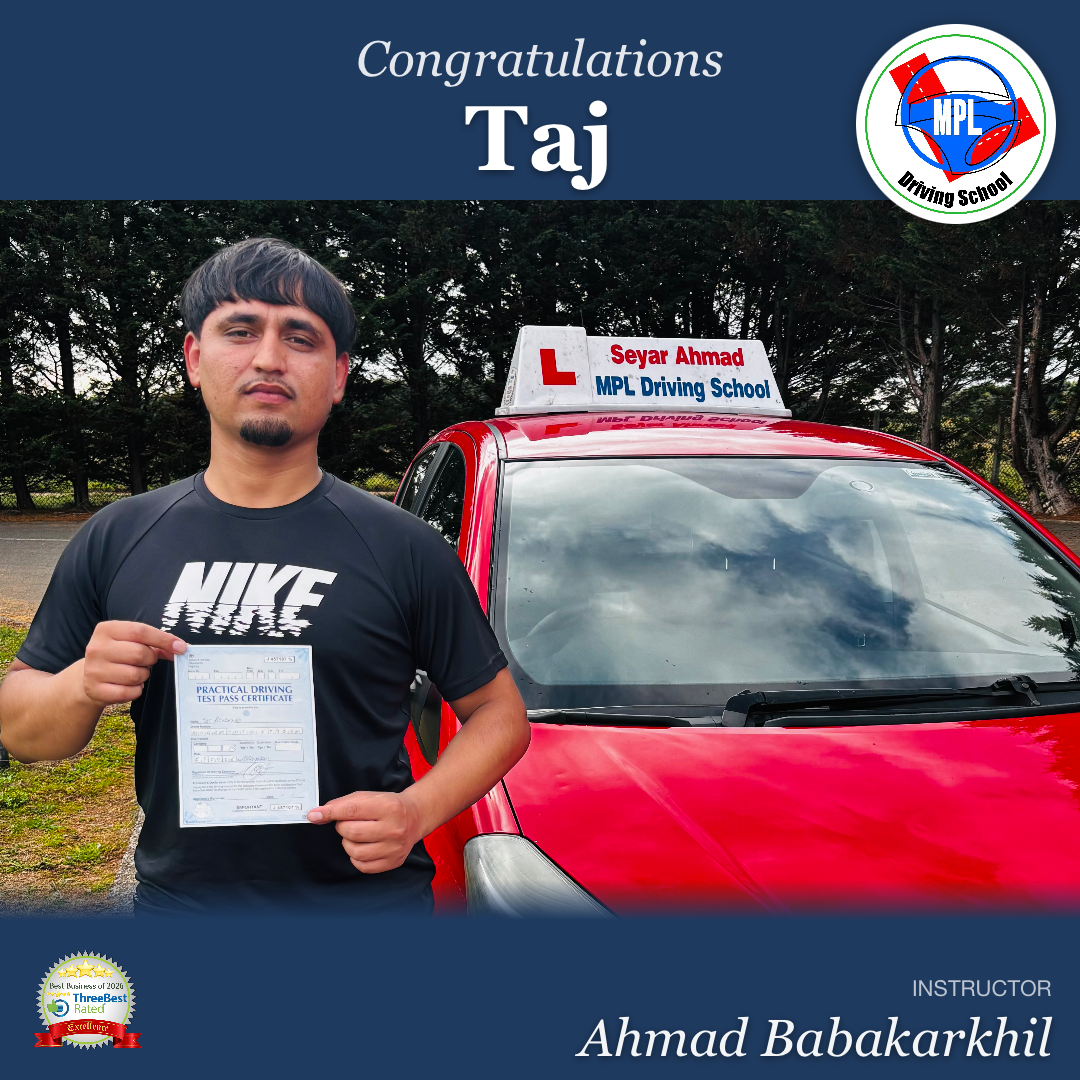 Driving test success for Taj