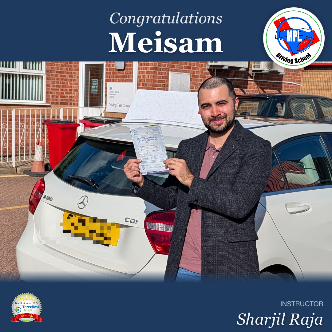 Driving test success for Meisam