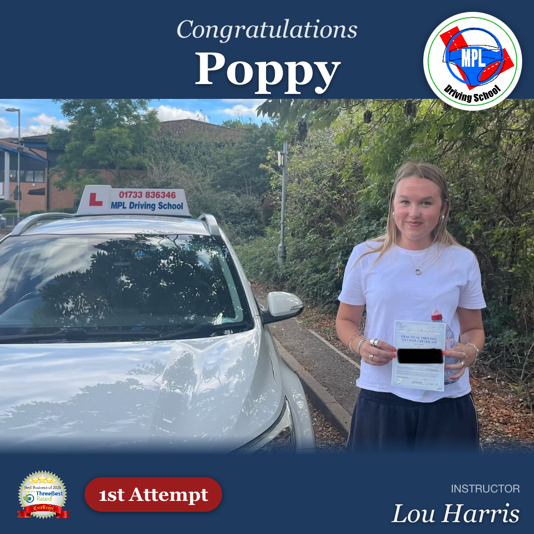 Driving test success for Poppy