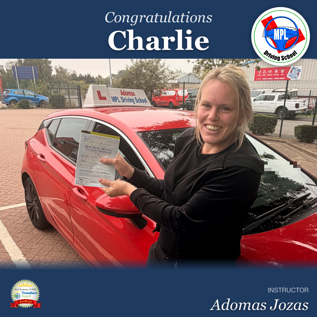 Driving test success for Charlie
