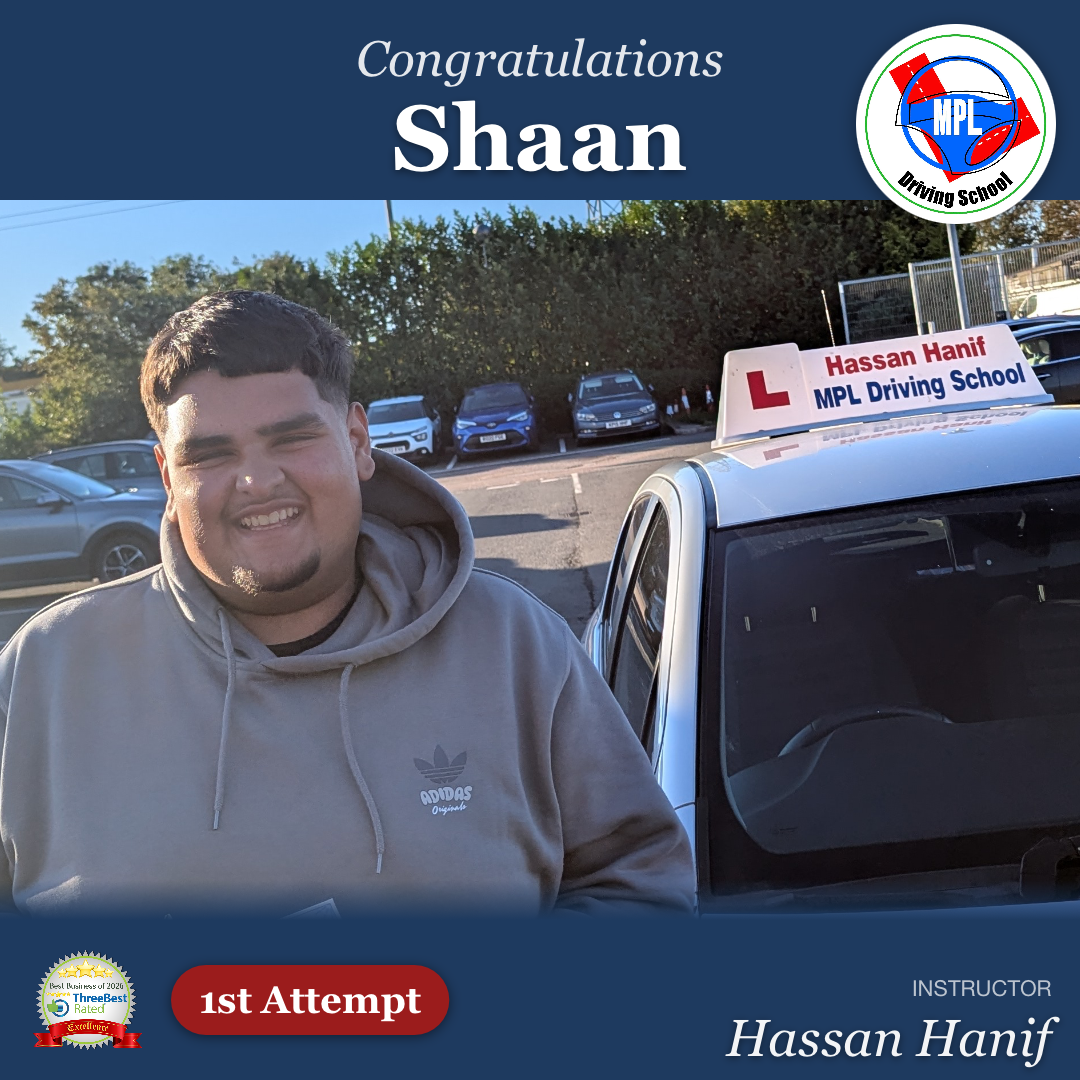 Driving test success for Shaan