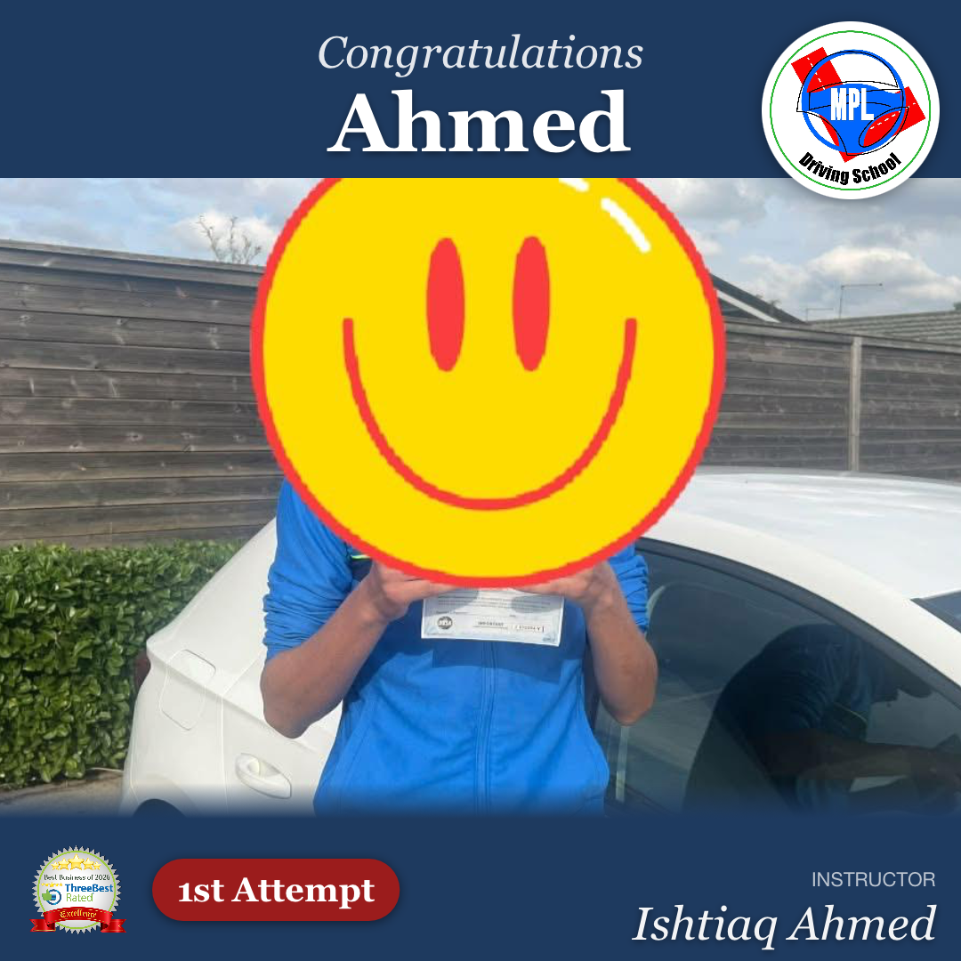 Driving test success for Ahmed