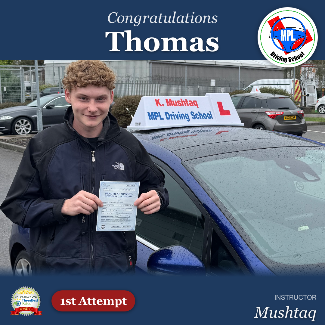 Driving test success for Thomas